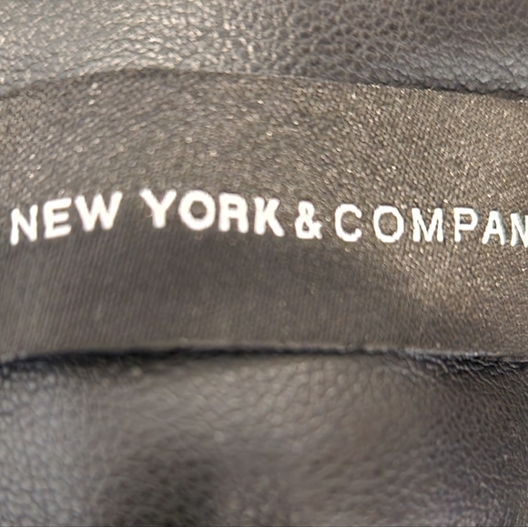 High - Rise Faux Leather Slit - Front Ankle Black Pants - Picture 5 of 5